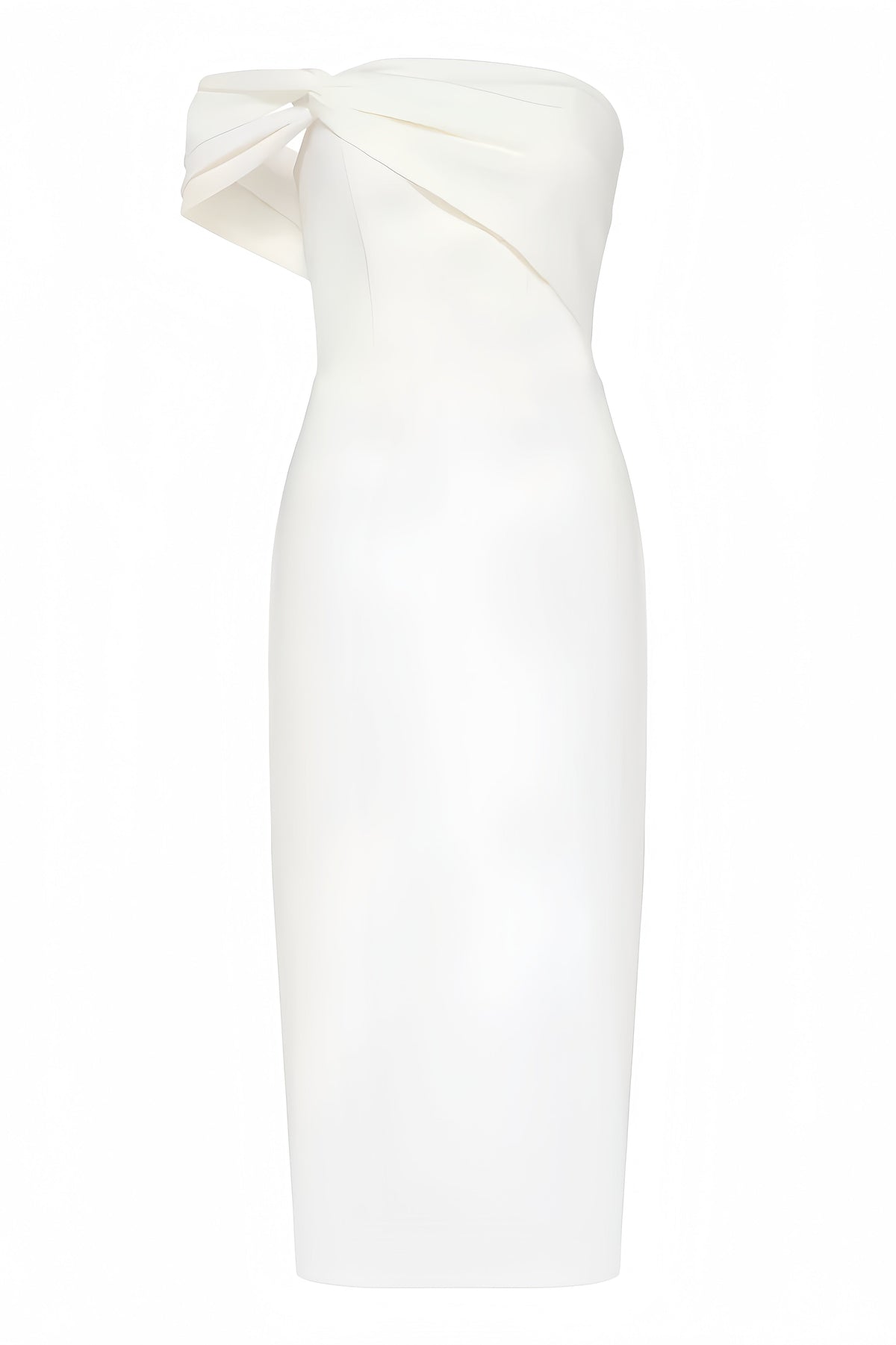 Off Shoulder Twist Front Draped Bodycon Midi Dress - View 6