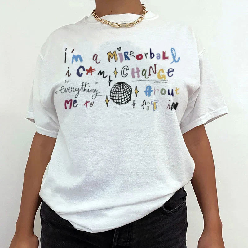 Mirrorball Music Trendy Graphic T-shirt - Fashionpara