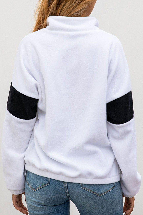 Half Zip Mock-neck Sweatshirt