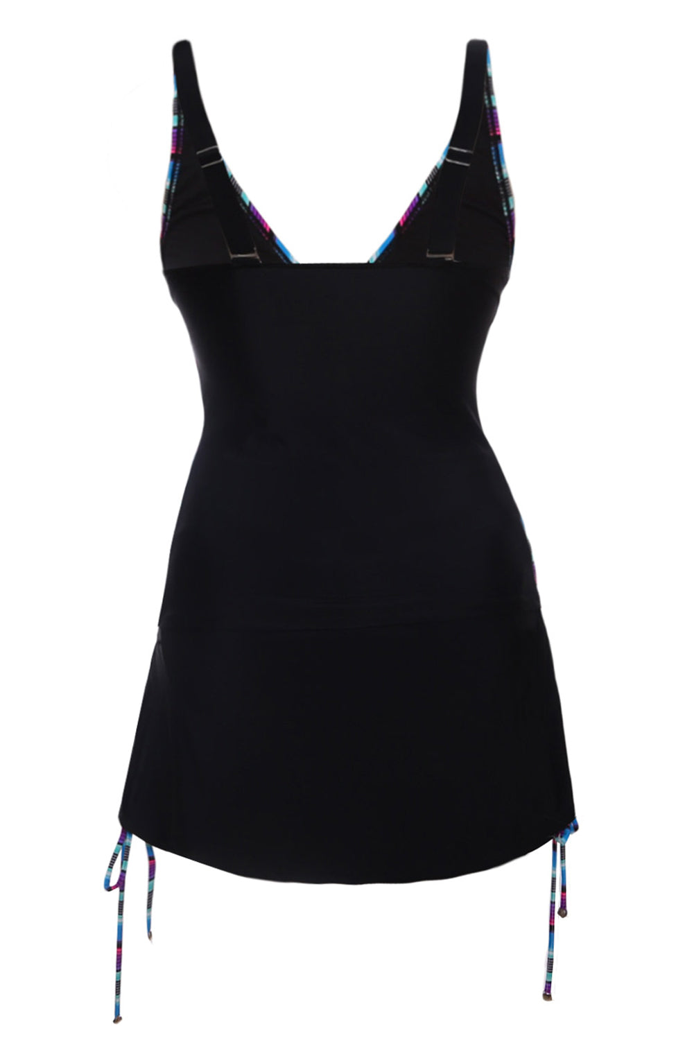 Multi Striped Black Back Tankini and Skirtini Swimsuit