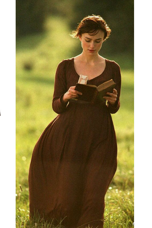 Pintuck Scoop-Neck Long-Sleeve Empire-Waist A-Line Maxi Dress