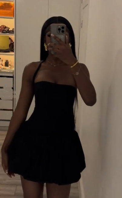 Sexy Black Halter Satin A Line Short Party Dress Formal Graduation Homecoming Dress D358