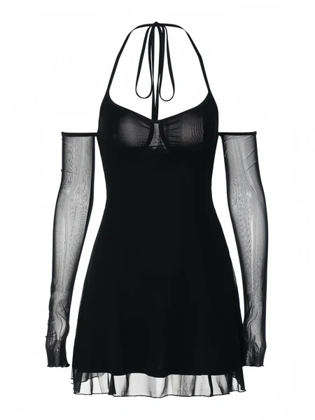 Sexy Halter Neck Off The Shoulder Black Sheath Cocktail Dress Short Party Dress Homecoming Dress D361