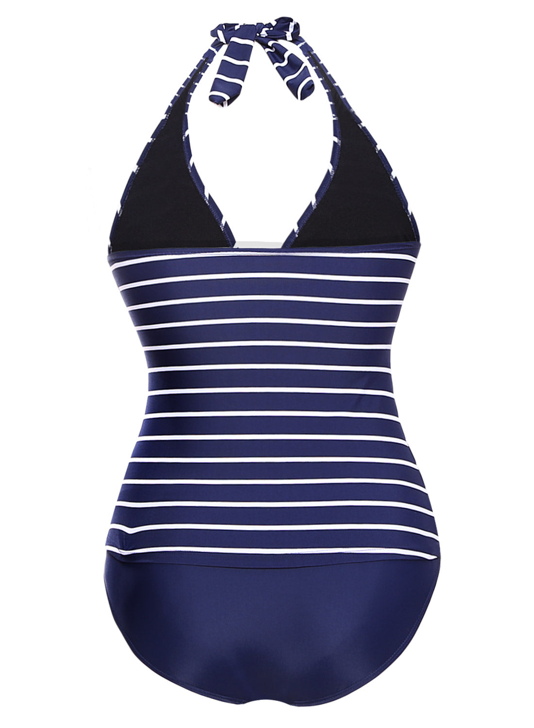 Nautical Striped 2Piece Halter Tankini Swimsuit