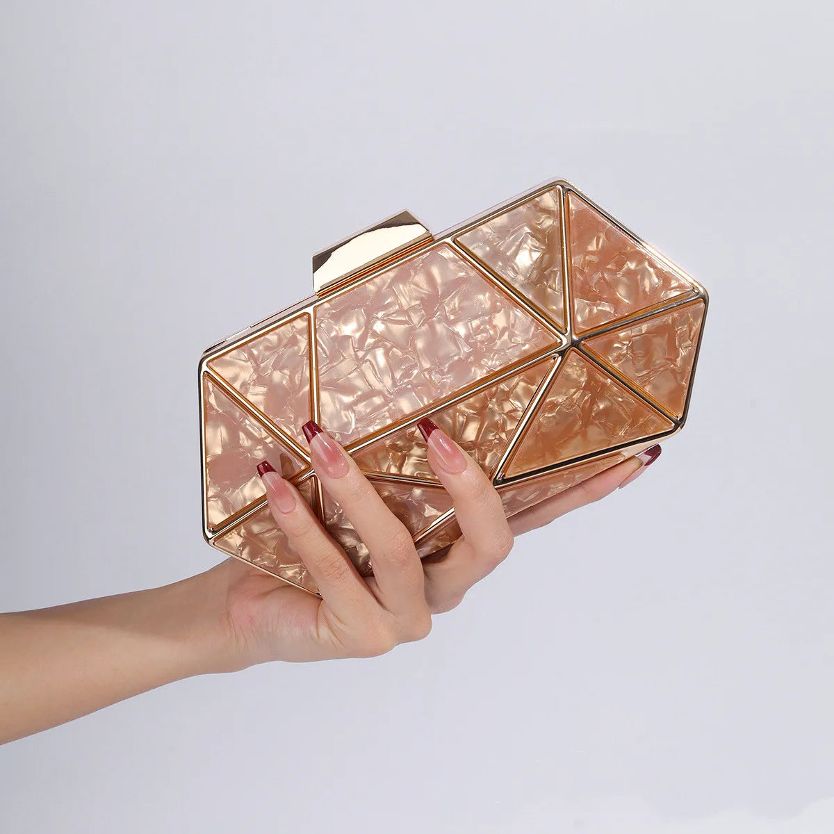 Acrylic Metal Diamond Evening Clutch Crossbody Bag