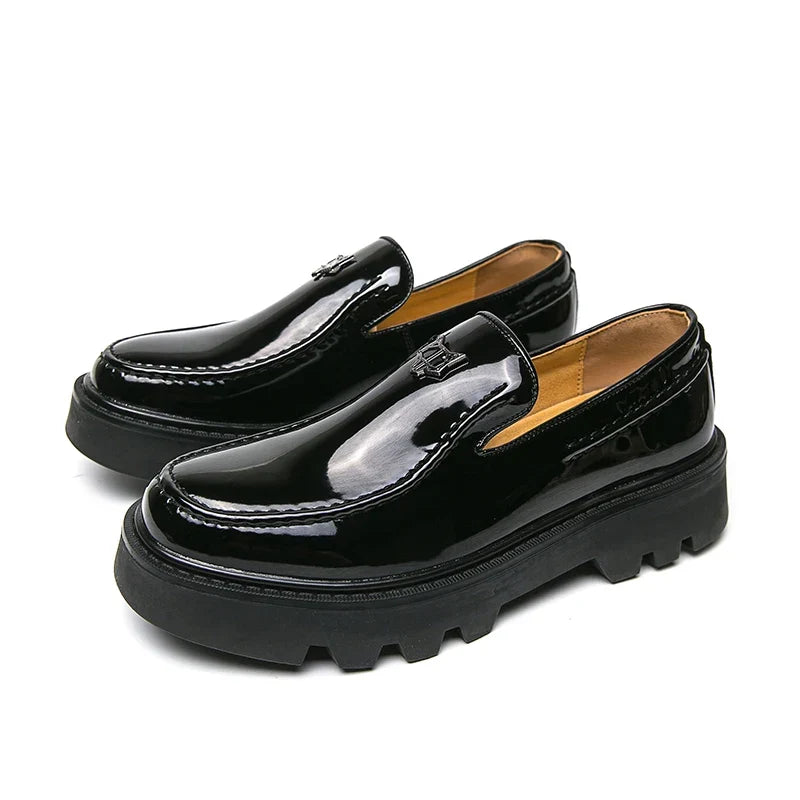 Patent Leather Tassel Platform Loafers