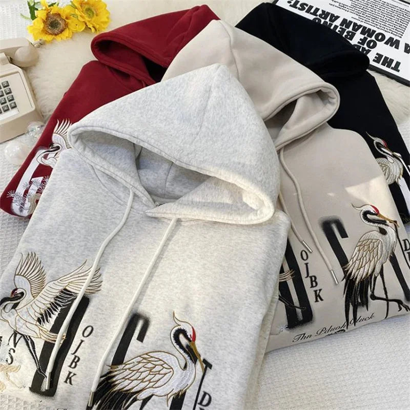 Chinese Crane Pullover Hoodie