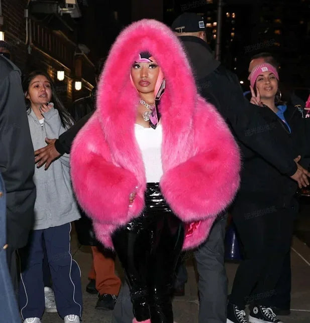 Eco-Friendly ImiTation Fox Hooded Coat