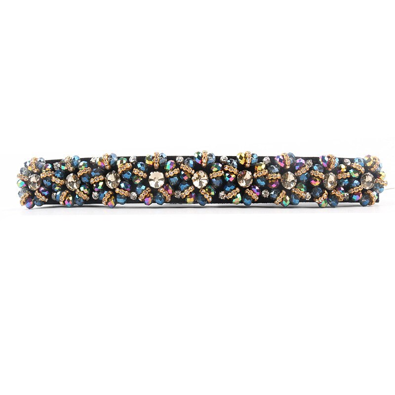 Rhinestone Embellished Elastic Stretch Cinch Waist Belt 5