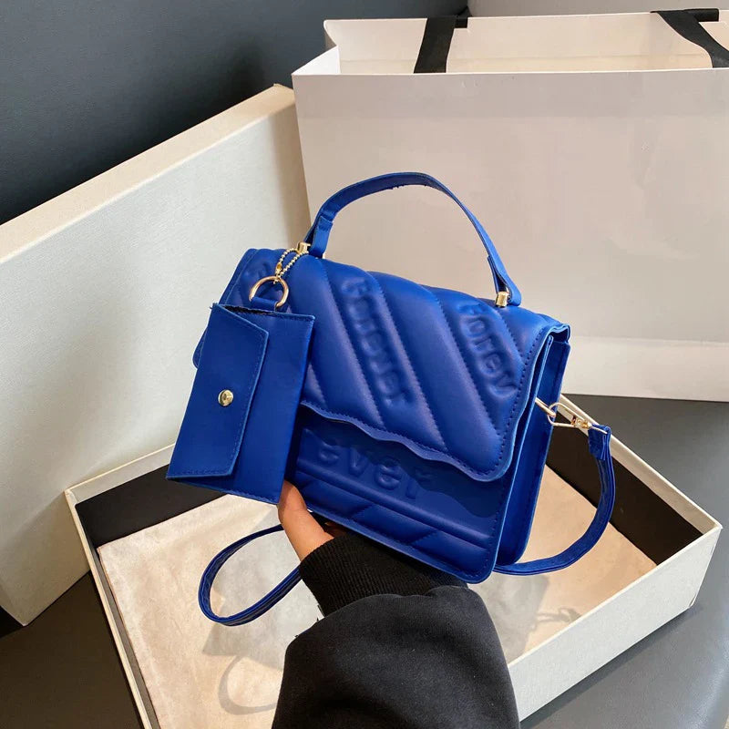 Quilted PU Leather Small Crossbody Handbag