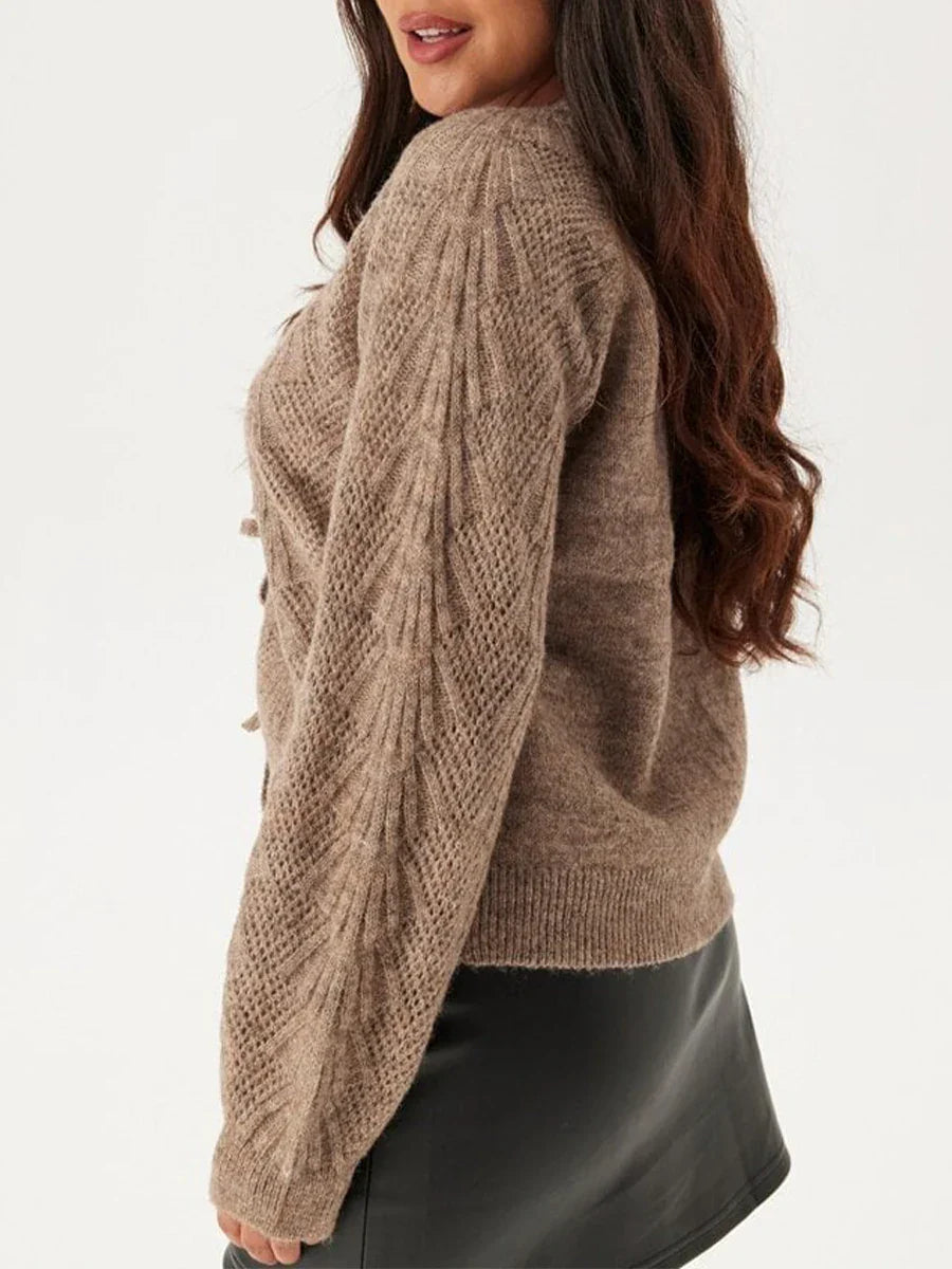 Loose V-neck Deep Button Cardigan - Fashionpara