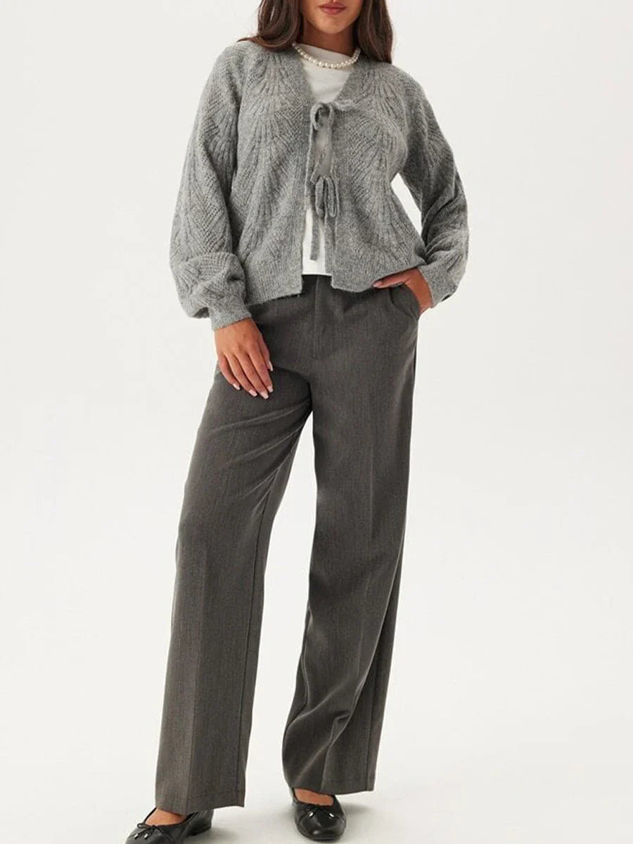 Loose V-neck Deep Button Cardigan - Fashionpara