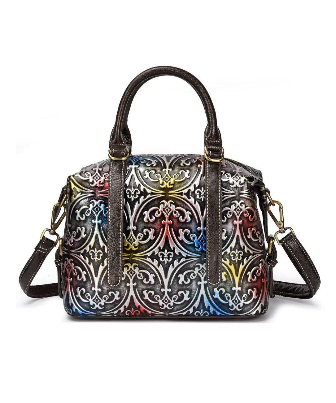 Embossed Vintage Silver Crossbody Bag Handmade