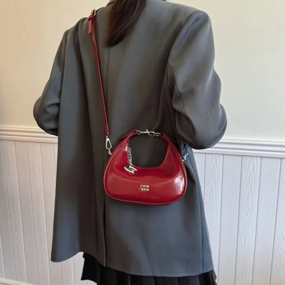 Simple Versatile Solid Color Shoulder Messenger Handbag