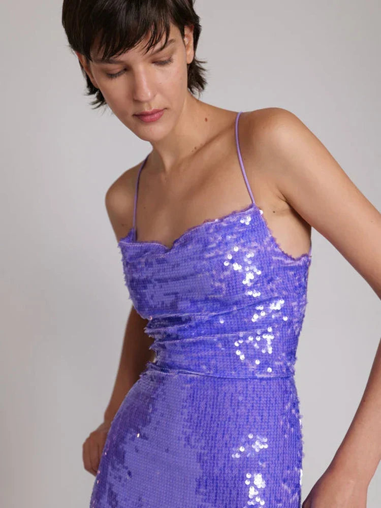 Sequin Square Neck Column Gown 3