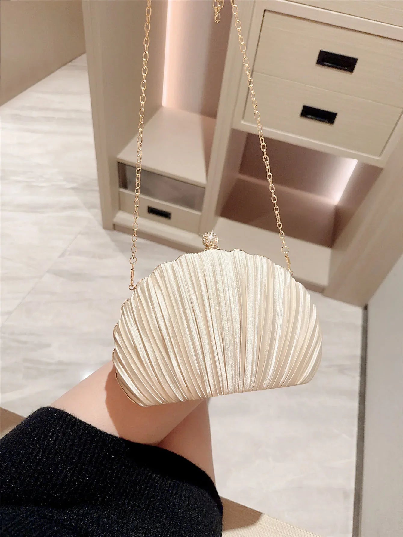 New Shell Evening Bag Diamond Design Clutch Bag