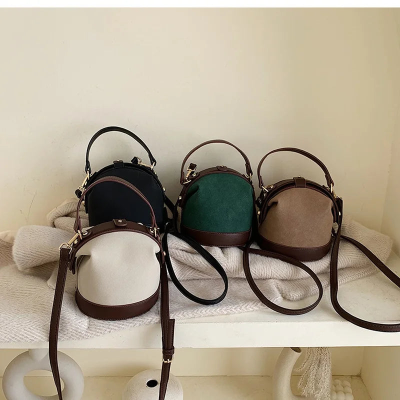 Vintage Fashion Female Bucket Shoulder Handbag