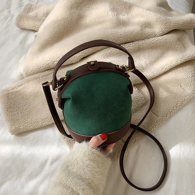 Vintage Fashion Female Bucket Shoulder Handbag