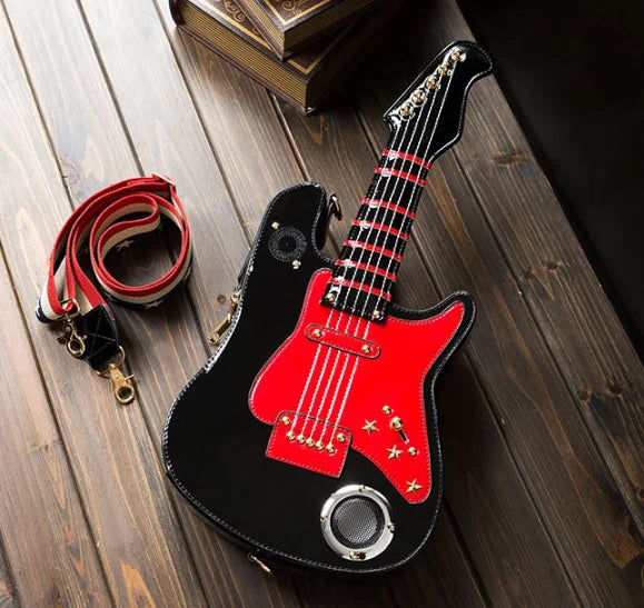 Cool Retro Violin British Style Novelty Personality Handmade Gothic Bag Black Halloween