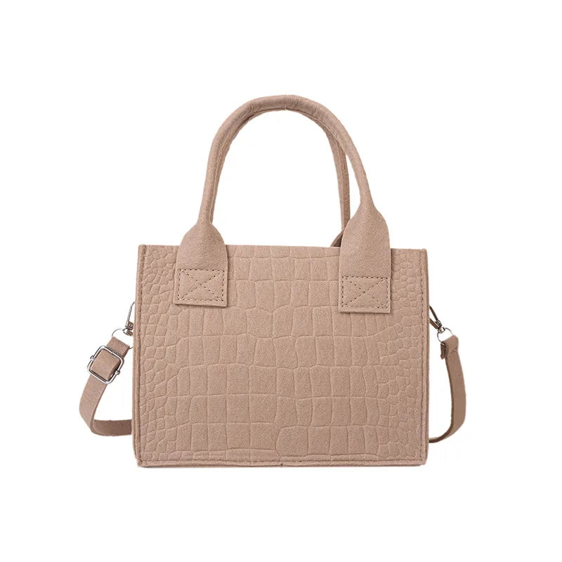 Felt Mini Tote Autumn Winter Small Square Handbag