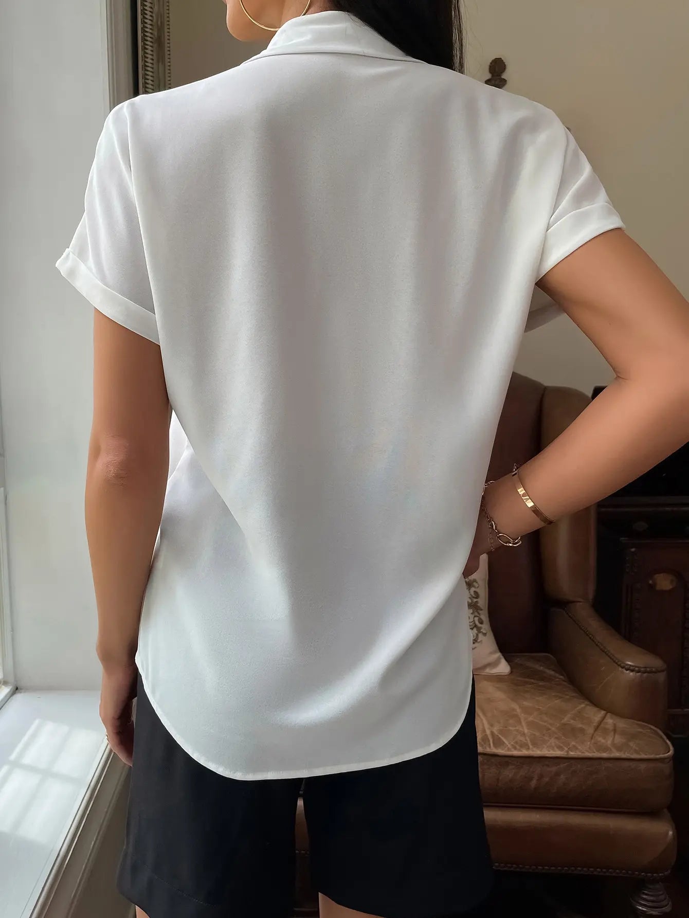 Chiffon Short-Sleeved Casual Blouse