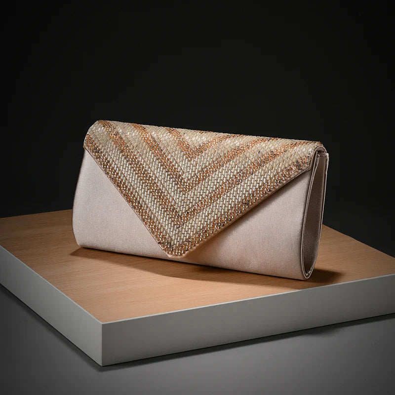 Celebrity Rhinestone Shiny One-Shoulder Clutch Bag