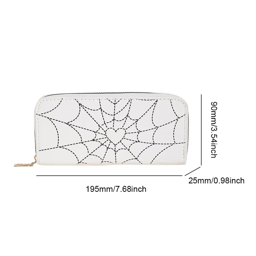 Novelty Halloween Gothic Coffin Shape Spider Web Sling Pu Leather Bag White7