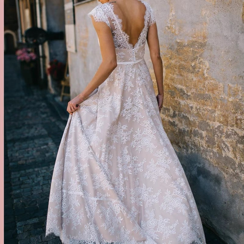 Lace Mermaid Long Train Wedding Dress