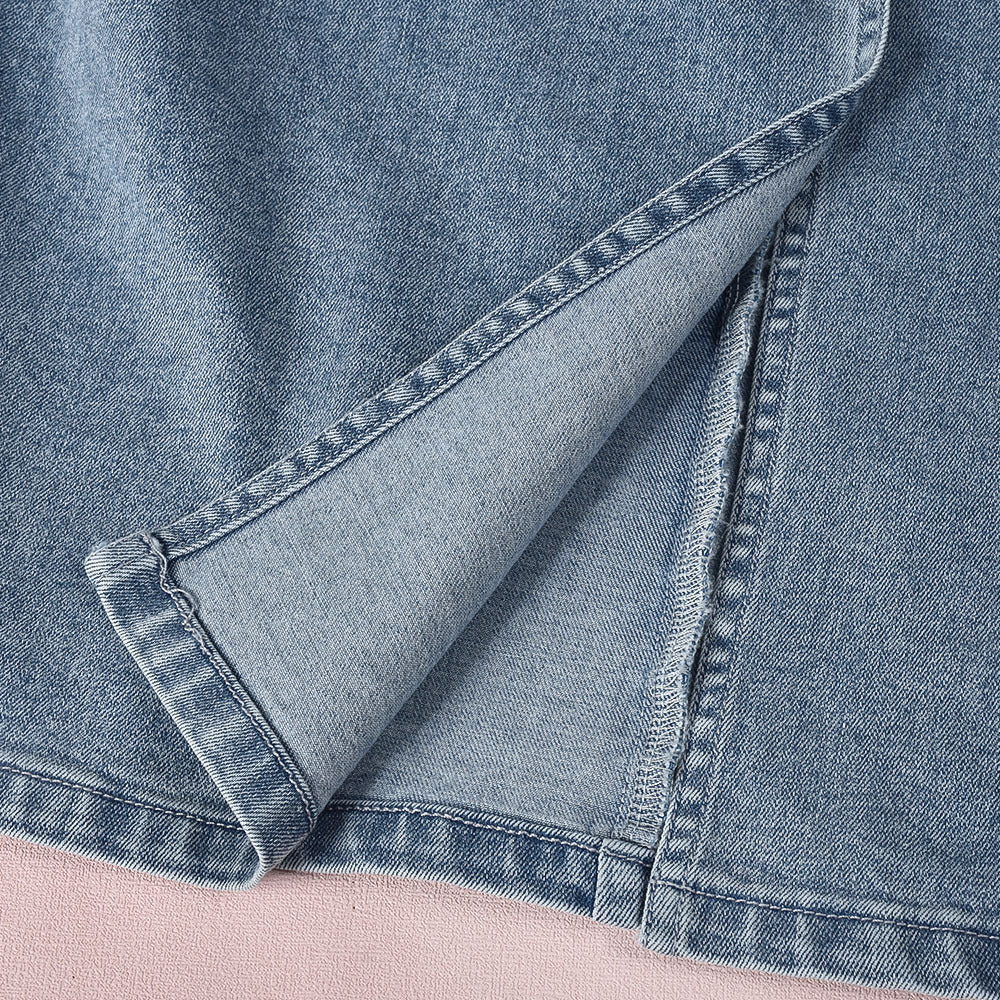 Denim Dreams Lace-Up Mini Dress - Fashionpara