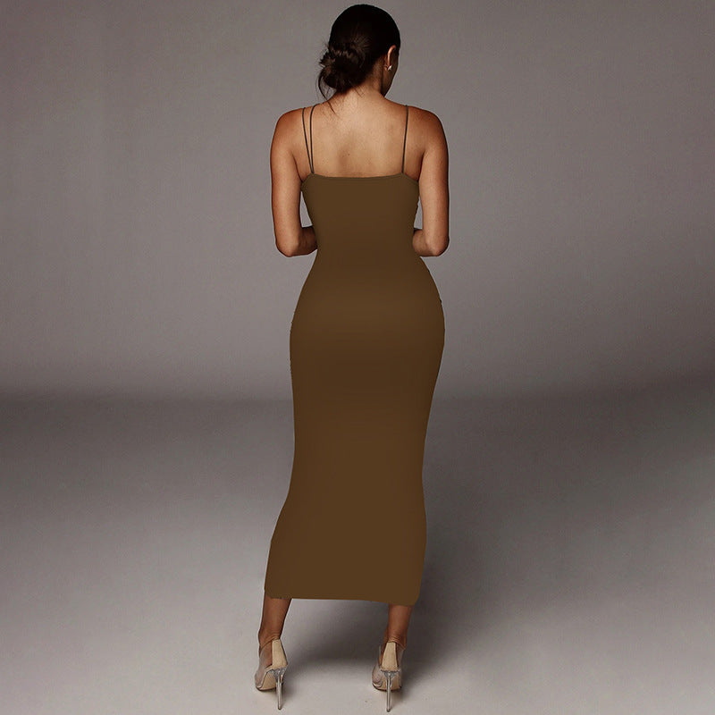 Leopard Print Sleeveless V Neck Midi Dress