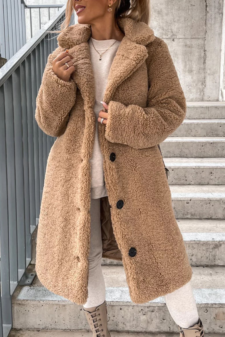 All For You Long Plush Coat - Fashionpara