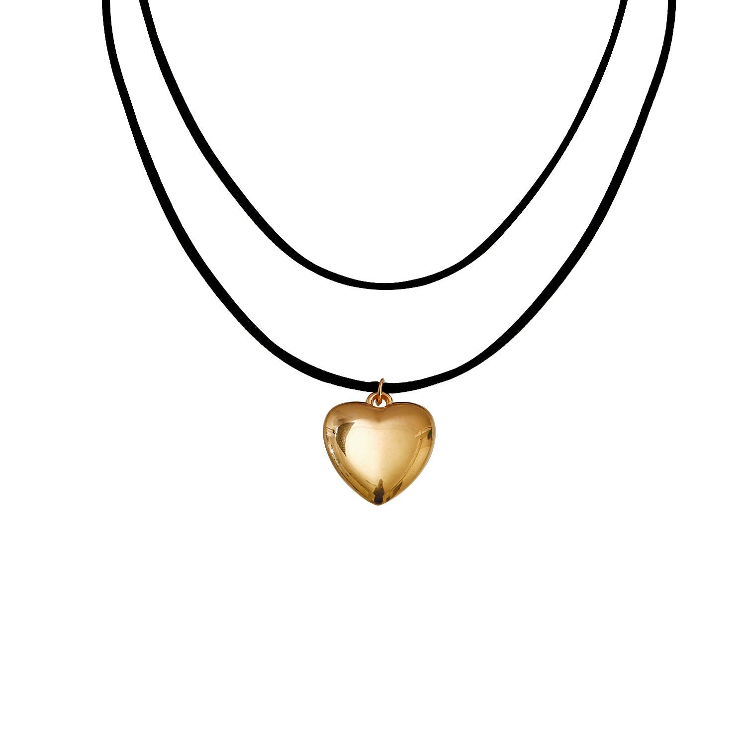 Adjustable Korean Velvet Choker With Big Heart Pendant Necklace Black Halloween