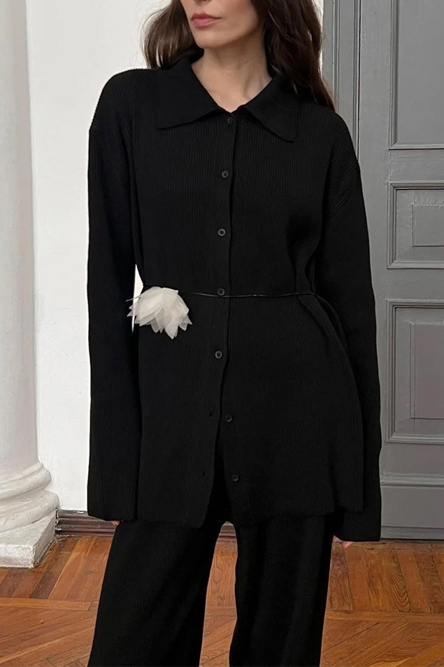 Edinburgh Royal Mile Elegant Knitted Coat and Trousers Set