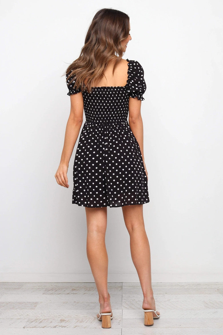 Dawn Polka Dot Puff Sleeve Babydoll Dress - FINAL SALE - Fashionpara