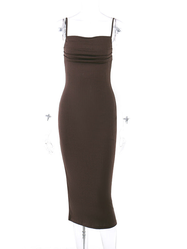 Ribbed Cowl Neck Cami Bodycon Maxi Dress 3