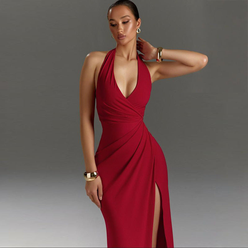 Ritter Slit Dress - Red