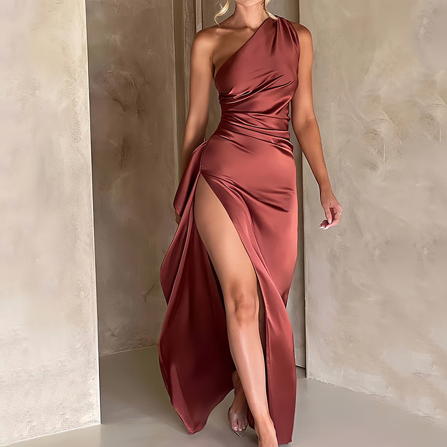 Rebeca Chic Satin Maxi Dress Evening Wear Edit - View 18