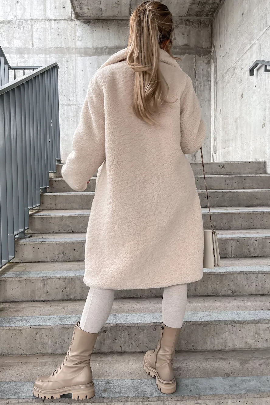 All For You Long Plush Coat - Fashionpara