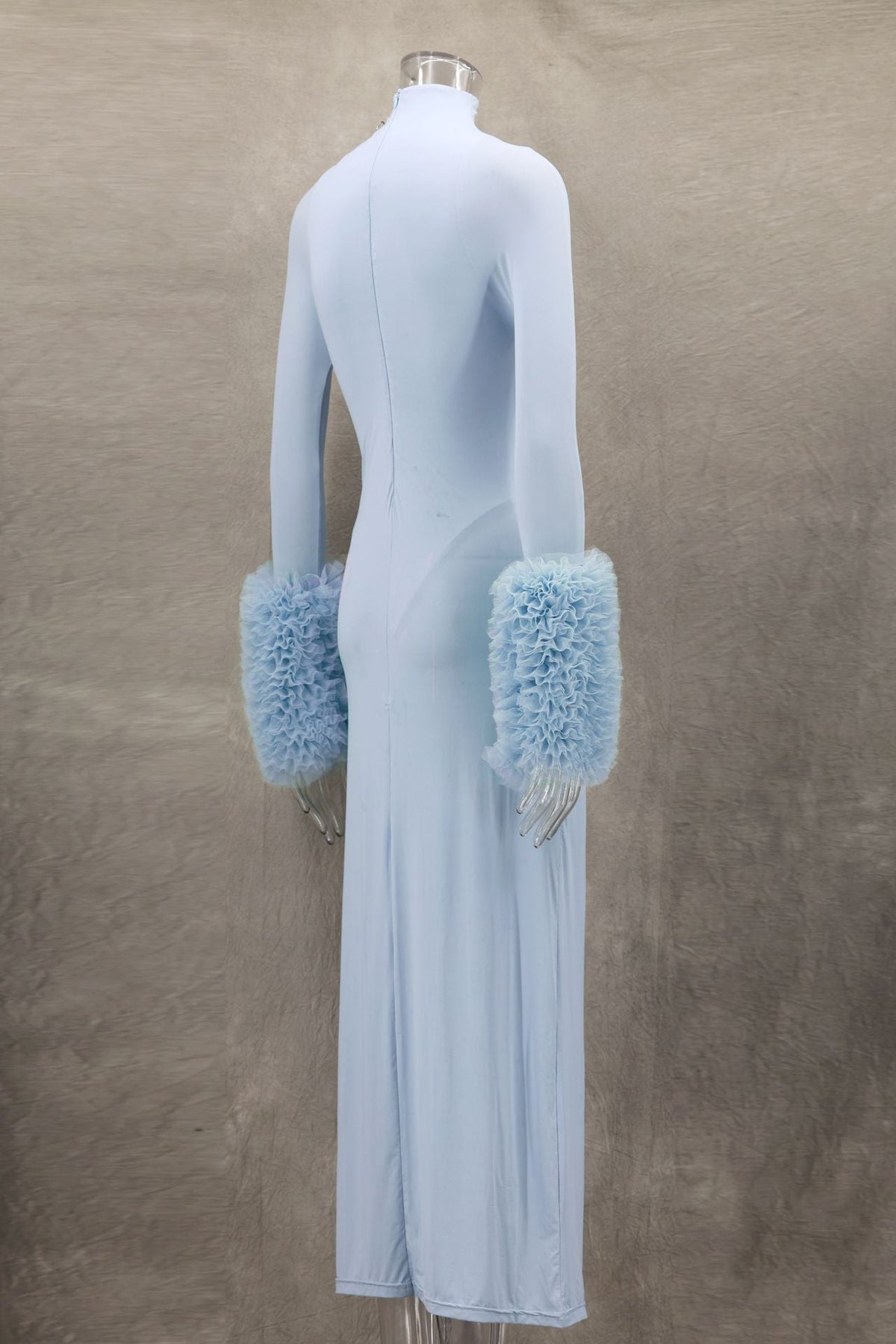 Turtleneck Long-Sleeve Knit Column Maxi Dress 12