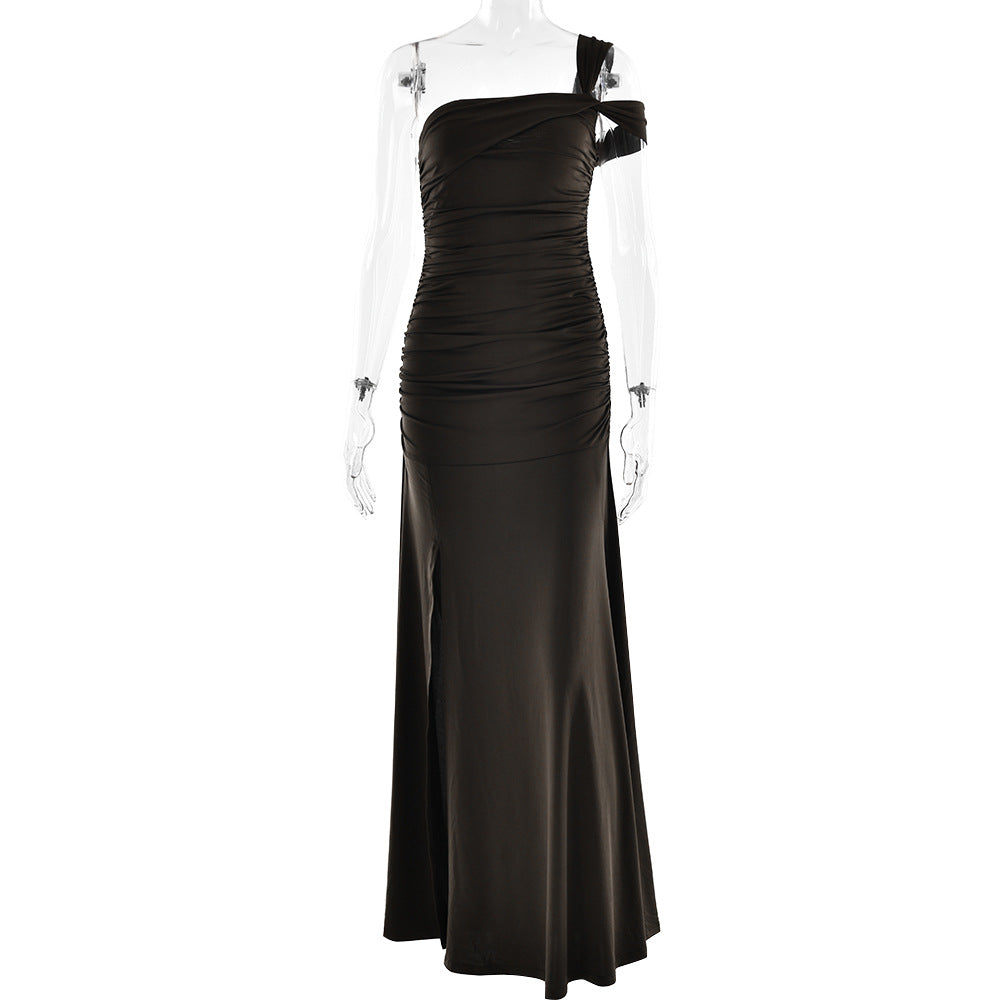 Elara Maxi Dress- Brown