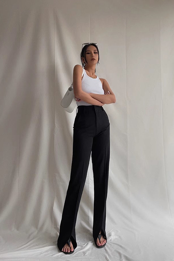 Nature High Waist Split Hem Pants