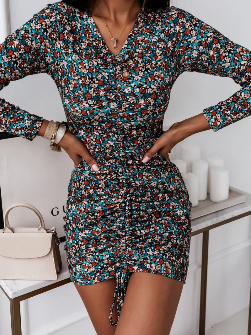 Lasting Lover Floral Ruffle Wrap Dress