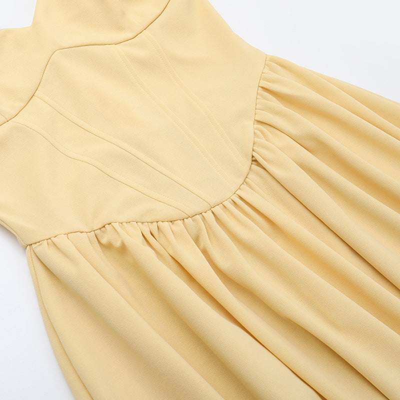 Satin Sweetheart Corset Full-Skirt Midi Dress 16