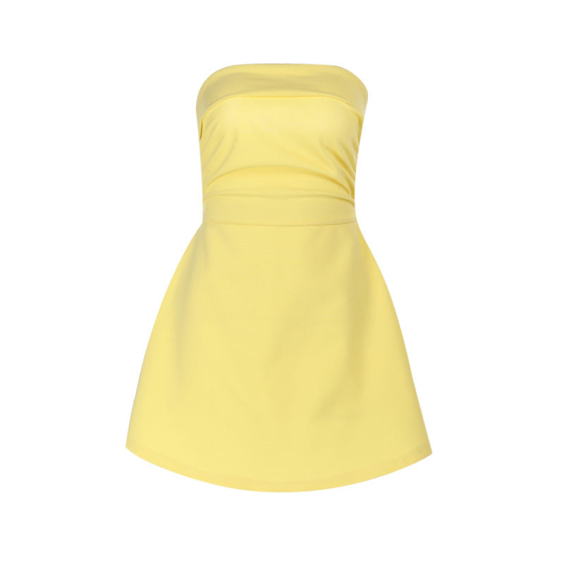 Strapless Ruched Full-Skirt Fit-and-Flare Mini Dress 9