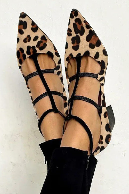 Black pointed Low heel Roman Sandals