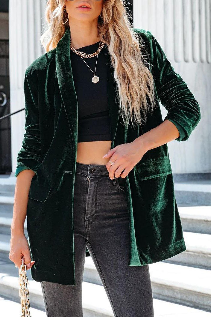 ShoptheCIC Luxe Velvet Cardigan Coat for Effortless Style