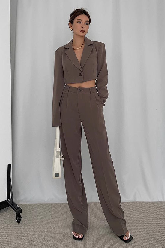 Nature High Waist Straight Leg Slant Pocket Pants