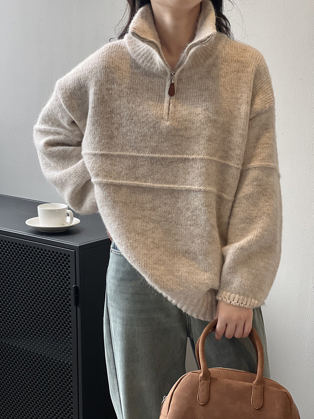 Soft Touch Half-Zip Turtleneck Sweater for Effortless Style