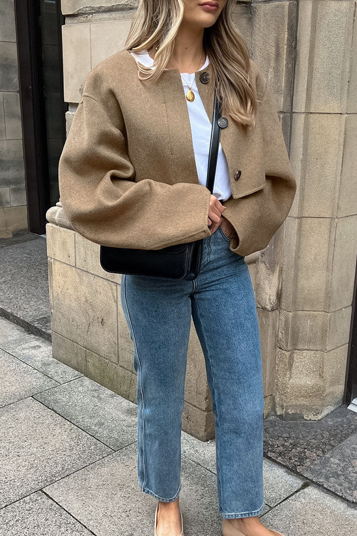 Relaxed-fit Brown Wool Coat for Effortless Style and Comfort