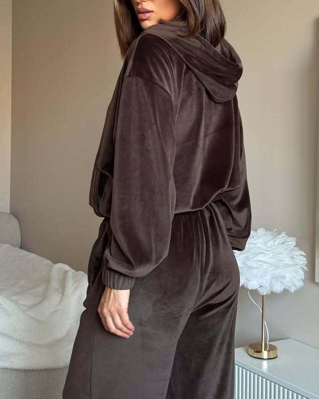 ShoptheCIC Cozy Cookie Dough Hooded Coat and Pants Set